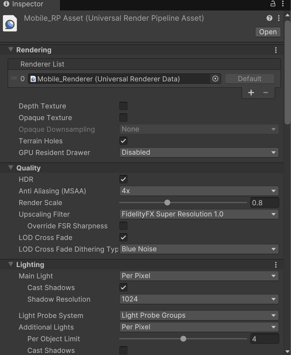 A beautifully lit Unity scene using URP, showing dynamic lighting and post-processing effects.